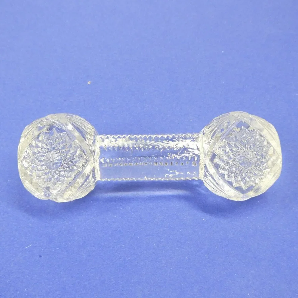 Knife Rest Clear Pressed Glass Antique Victorian Barbell